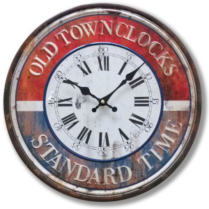 Shabby Look Wanduhr mit Aufdruck Durchmesser 40 cm