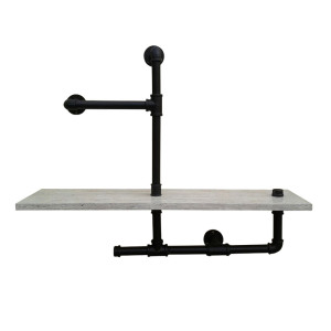 Retro Wandbücherregal aus Metallrohren
