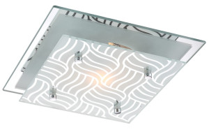 Zeitlose RGB LED Deckenleuchte aus Glas und Chrom MARIE
