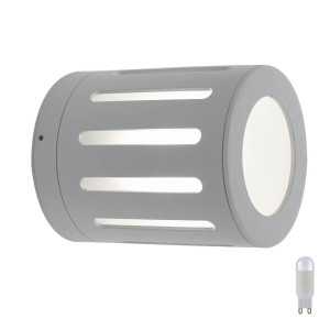 LED Wandleuchte, Aluminium silber, Glas, 12 cm