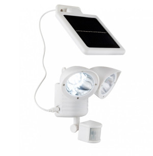 LED Solar Wandleuchte, Bewegungsmelder, schwenkbar, weiß