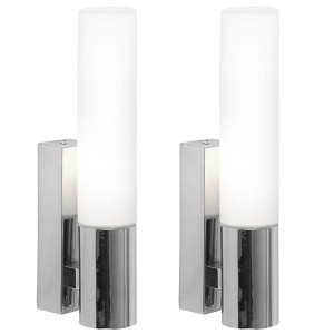 2er Set Verchromte Wandbeleuchtung in edlem Design