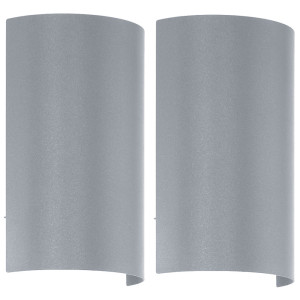 LED 2er Set Wandleuchte aus verzinktem Stahl in silber