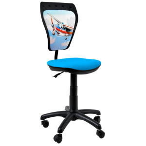 Ergonomischer Drehstuhl mit Flugzeug-Motiv