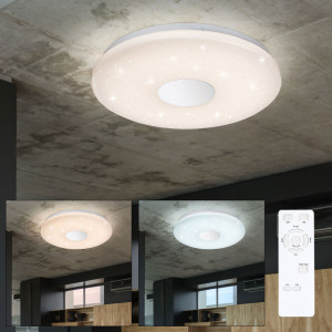 LED Deckenleuchte, Sternen-Effekt, Fernbedienung, D 37,5 cm