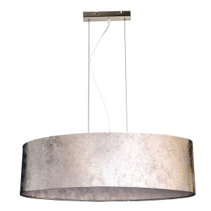 Hängelampe, Metall, Stoff, silber, H 140 cm