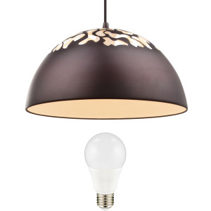 Moderne LED Deckenleuchte in bronze mit Stanzungen