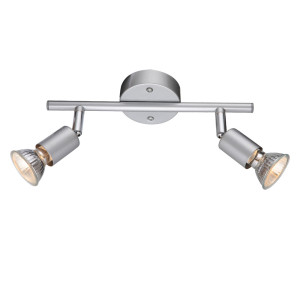Deckenleuchte, Spots verstellbar, silber-grau, L 26 cm, CHEST