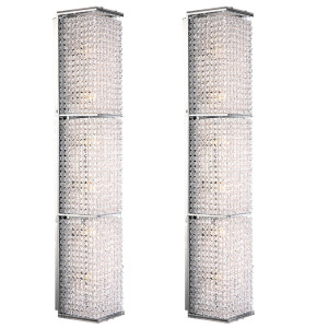 2er Set Elegante Wandleuchten mit Acrylkristallen