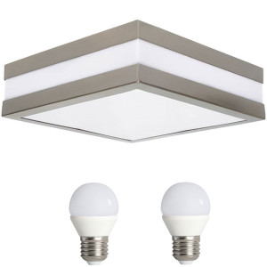 Elegante LED Außenleuchte aus Metall in silber