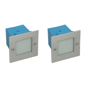 2er Set LED Einbaustrahler aus Edelstahl für Außen