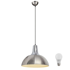 Elegante LED Pendelleuchte aus Nickel und Chrom