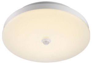 Elegante LED Deckenleuchte aus weißem Metall mit Sensor