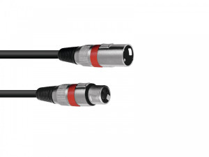 XLR Kabel 3pol 15m schwarz rot OMNITRONIC 3022057R
