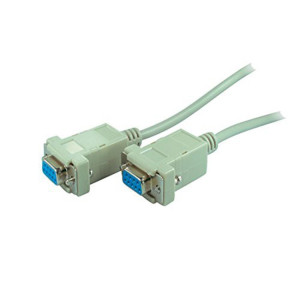 1,8m Null-Modem-Kabel mit 2 x 9-pol.D-Sub Buchsen