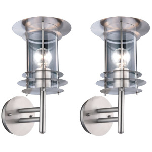 Edelstahl Wandlampe für den Außenbereich im 2er Set