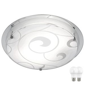 Elegante LED Deckenleuchte mit gemustertem Lampenschirm