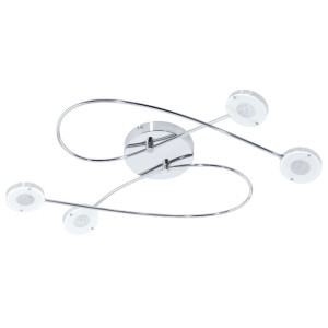 LED Deckenleuchte, Metall Chrom, 4-flammig