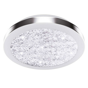 Elegante LED Deckenleuchte aus Stahl und Kristallglas