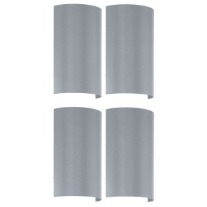 4er Set LED Wandleuchte aus verzinktem Stahl in silber