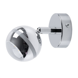 LED Spotlampe, Kunststoff, chromfarbig, D 8 cm