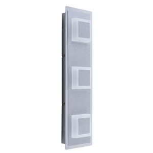 LED Deckenleuchte, Metall Alu Chrom, 15W 1200lm 3000K, L 44cm