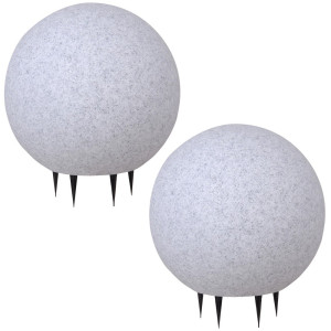 Elegantes 2er Set Leuchtkugel in Granit-Optik
