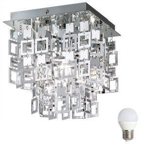 Elegante LED Deckenleuchte mit Metallbehang