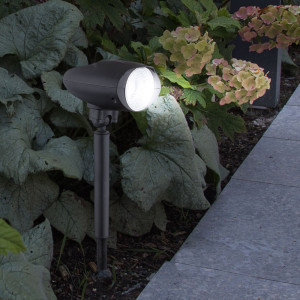 LED Solarleuchte, Erdspieß, Strahler verstellbar H 35 cm