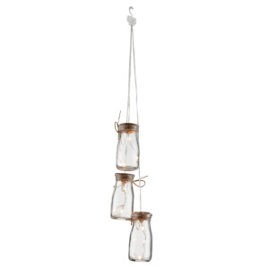 LED Hängeleuchte, Glas, Höhe 50 cm, ROSALIE
