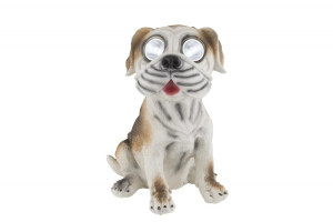LED Solarleuchte, Hund, braun-weiß, H 28,5 cm