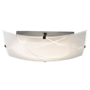 LED Deckenleuchte, Glas, Dekorlinien, L 30 cm, ARIOLA