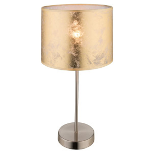 Elegante Tischleuchte aus Stoff in gold AMY