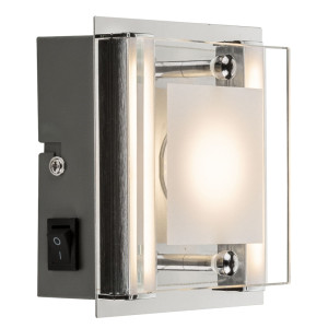 LED Wandleuchte, Glas satiniert, anthrazit, L 12 cm, PATRA