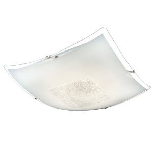 LED Deckenleuchte, satiniert, Kristalle, L 30 cm, SABBIA I