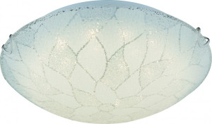 LED Deckenleuchte, Chrom, Glas geeist, 30 cm