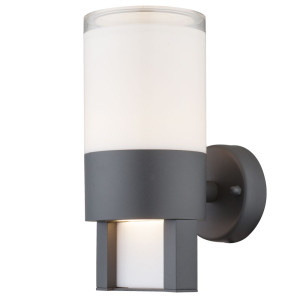 LED Wandlampe, Aluminium Druckguss, grau, UP DOWN, H 22,5 cm