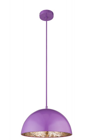 Hängeleuchte lila, Spiegel-Mosaik silber metallic, H 121,5 cm