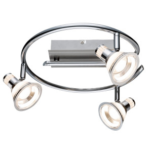 LED Deckenlampe, bewegliche Spots, Chrom, TAKIRO