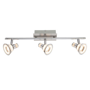 LED Deckenleuchte, Chrom, Spots verstellbar, L 55 cm, TAKIRO