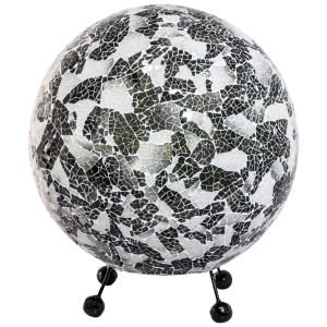 Tischleuchte, Muschel-Mosaik, schwarz-weiß, 37 cm, BALI
