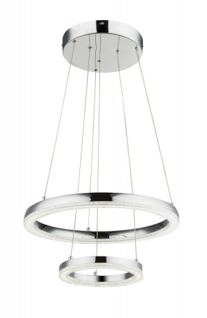 Traditionelle LED Hängeleuchte aus Chrom, K5 Kristalle SIGGI