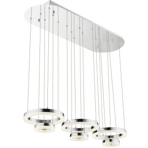 Traditionelle LED Hängelampe aus Chrom Globo 49223-54