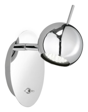 Vornehmer 1-flammiger Strahler in Chrom aus Metall