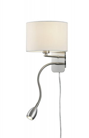 Adrette 2-flammige Wandleuchte in Nickel matt