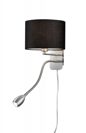 Adrette 2-flammige Wandleuchte in Nickel matt