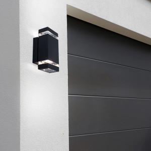 LED Wandleuchte, Alu schwarz, H 23,5 cm