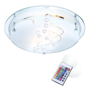 RGB LED Deckenleuchte mit klaren Dekorsteinen