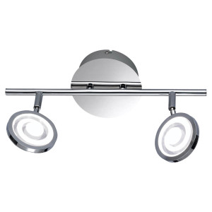 LED Deckenleuchte, Spots drehbar, Chrom, L 36,5 cm, MORRIS