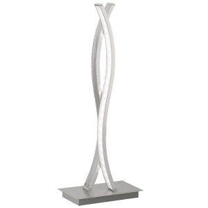 LED Tischleuchte, geschwungen, silber, Schalter, H 53,5 cm